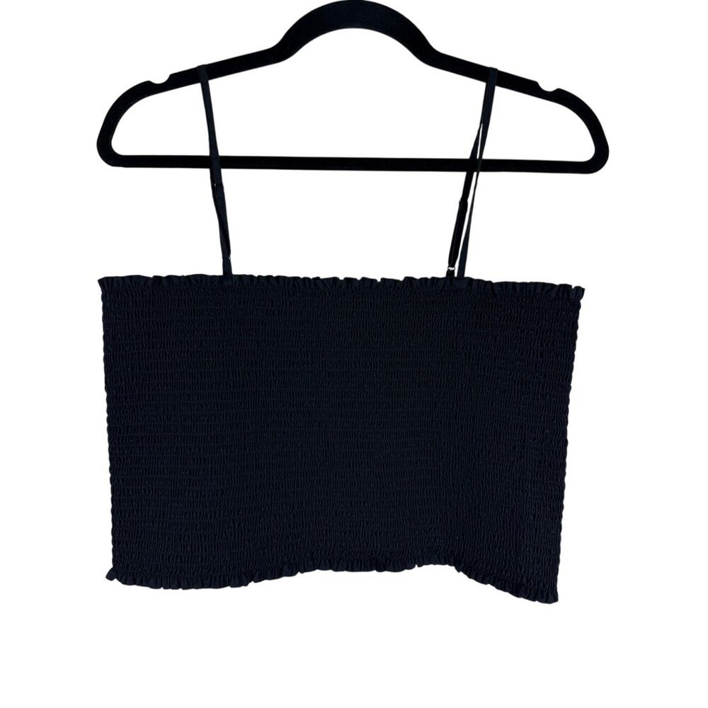 Banana Republic Women's Large  Smocked Cropped Top Black
